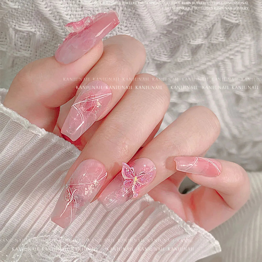 Glow-in-the-Dark Butterfly Nail Charms – 3D Aurora Vibes for Your Mani 🦋