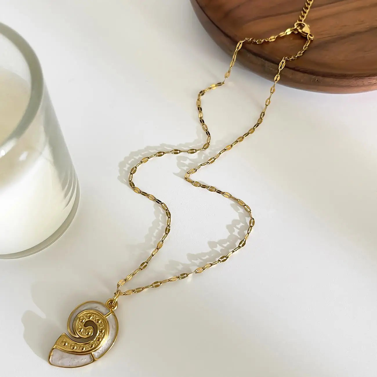 The Starfish & Shell Pendant Necklace – Trendy Stainless Steel Beach Jewelry