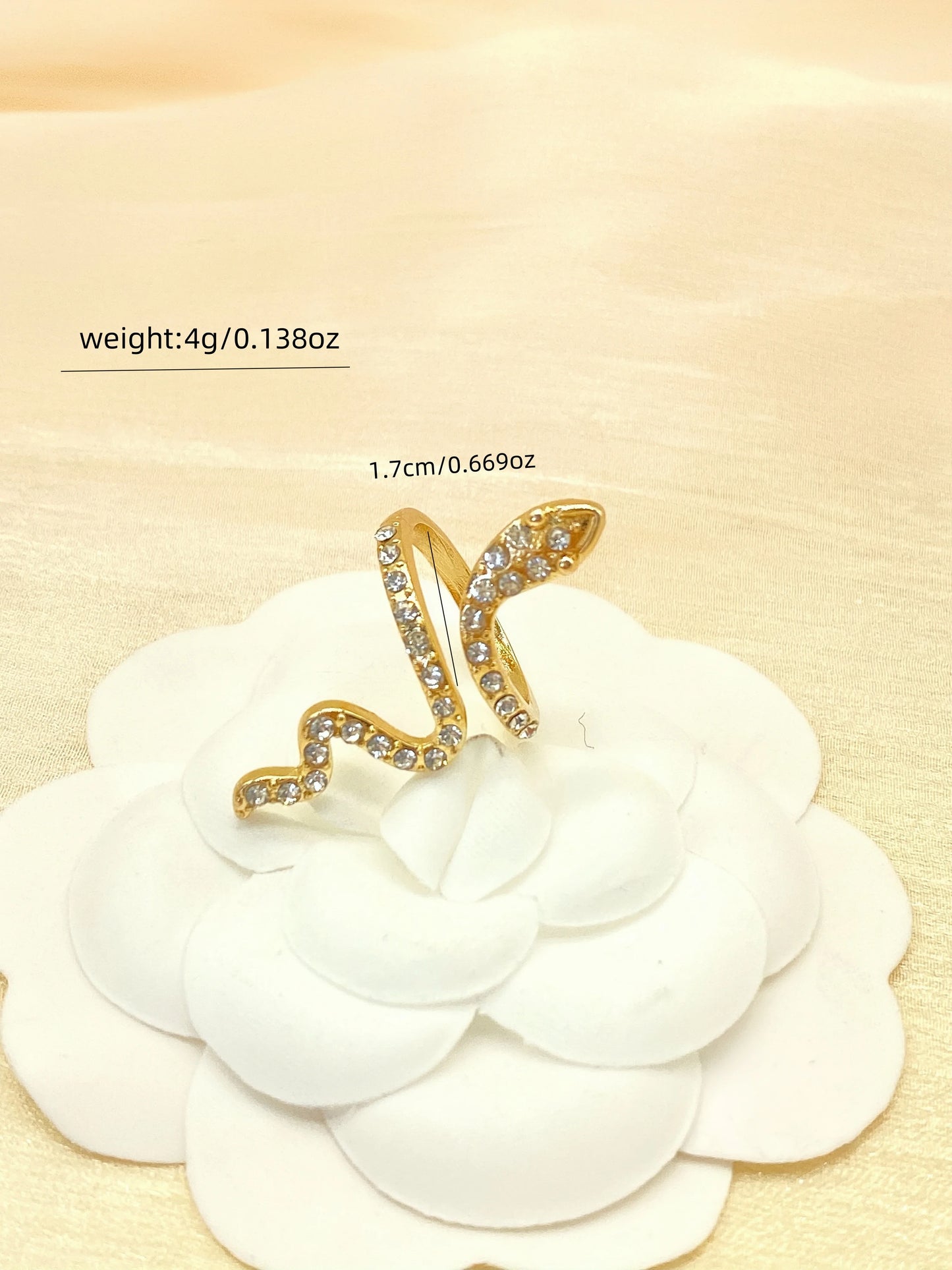 1 Piece Of Fashionable Classic Micro-Set Zircon Snake-Shaped Wrapped Women's simple Minority Designer Fashionable Index Finger R
