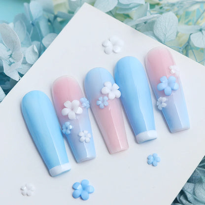 400pcs Acrylic Flower Nail Art Decorations – 3D Resin Flower Charms for DIY Manicures