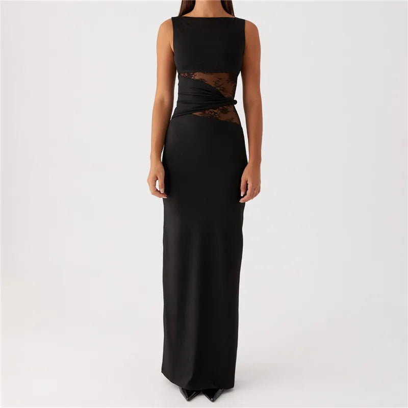 Vintage Lace Collection- Patchwork Classy Maxi Dress