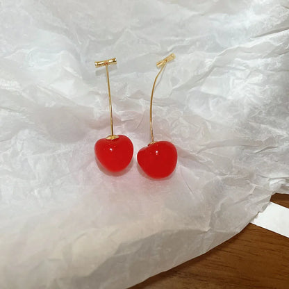 🍒 Sweet Red Cherry Drop Earrings – Fruity, Flirty, Fun
