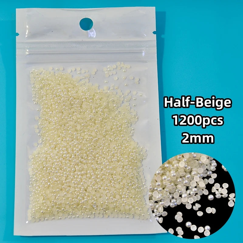12-Grid Pearl Nail Rhinestones Kit