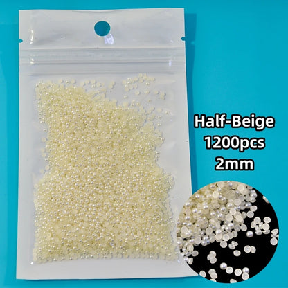12-Grid Pearl Nail Rhinestones Kit