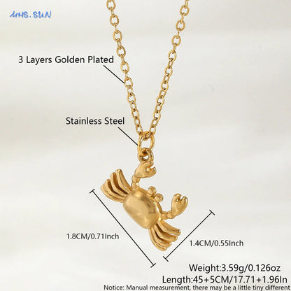 The Starfish & Shell Pendant Necklace – Trendy Stainless Steel Beach Jewelry