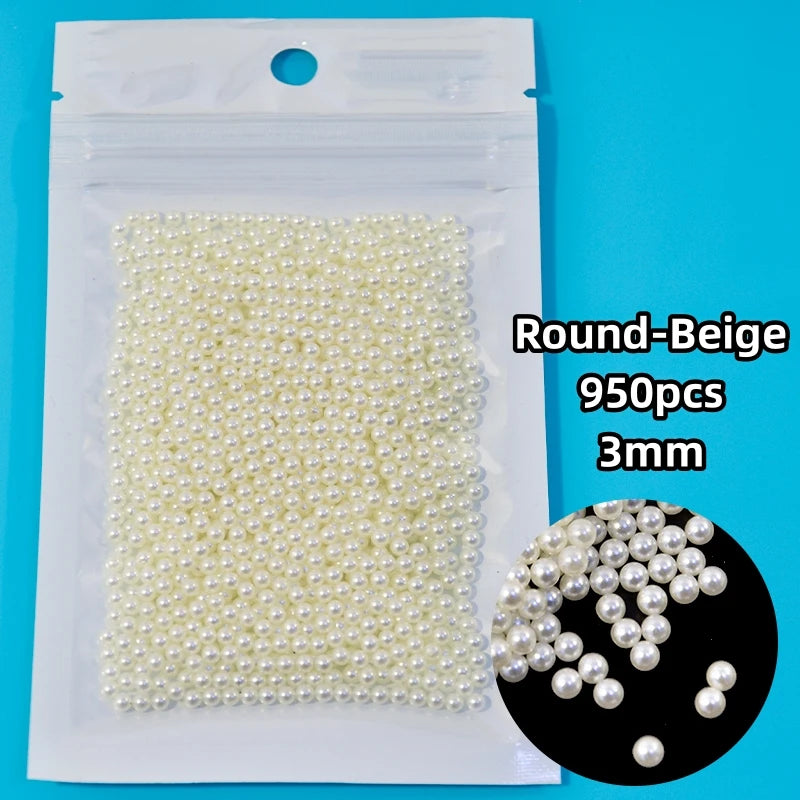 12-Grid Pearl Nail Rhinestones Kit