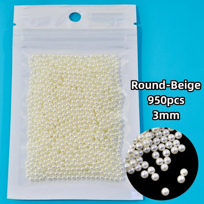 12-Grid Pearl Nail Rhinestones Kit