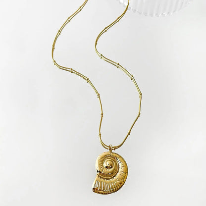 The Starfish & Shell Pendant Necklace – Trendy Stainless Steel Beach Jewelry