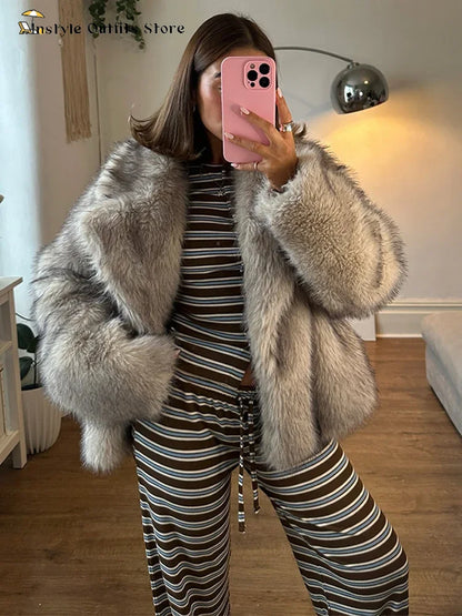The Casual Striped Two-Piece Pants Set – O-Neck Coat & Drawstring Trousers