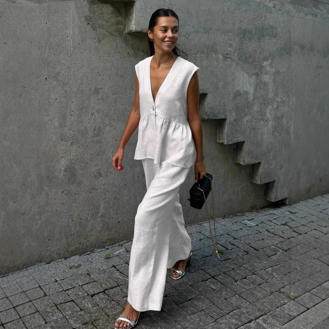 Classics Collection- Linen Cotton Vest Set