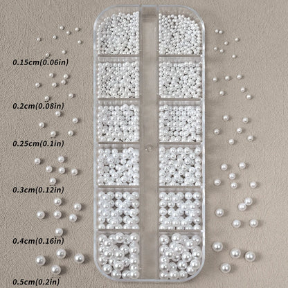 12-Grid Pearl Nail Rhinestones Kit
