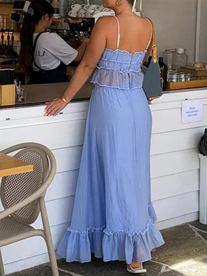 Boho Y2K Collection - Patchwork Tie Up Cami 2- Piece