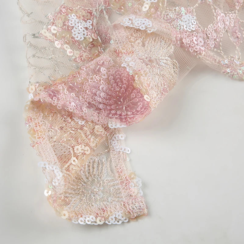 Vintage Lace Collection- Sequin Back Tie Top