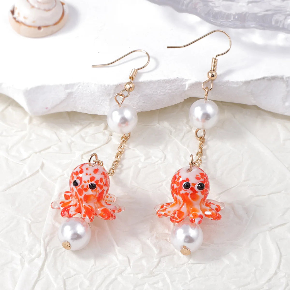 Goldfish Drop Earrings – Asymmetrical Resin Koi Design
