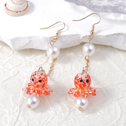Goldfish Drop Earrings – Asymmetrical Resin Koi Design