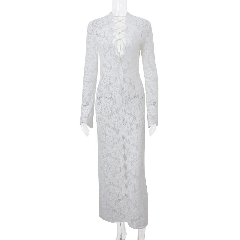 Vintage Lace Collection- Patchwork Slit Dress