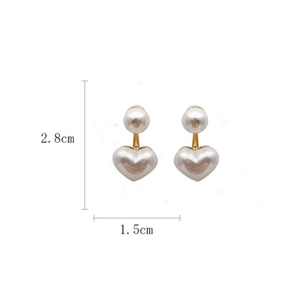 Pearl Heart Stud Earrings – Elegant Love Edition
