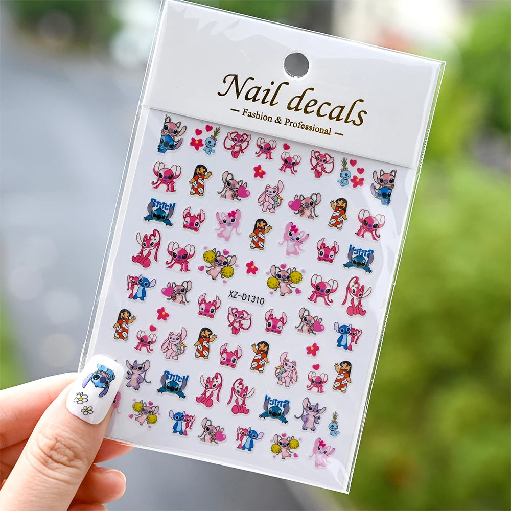 3D Cartoon Hello Kitty Nail Art Stickers – Laser Decals for Perfect Manicures