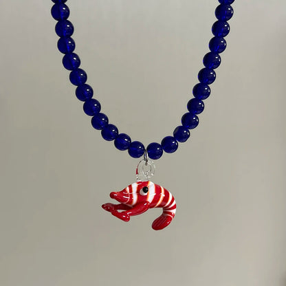 Glazed Fish Pendant Necklace