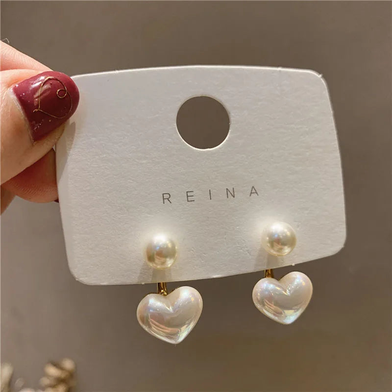 Pearl Heart Stud Earrings – Elegant Love Edition