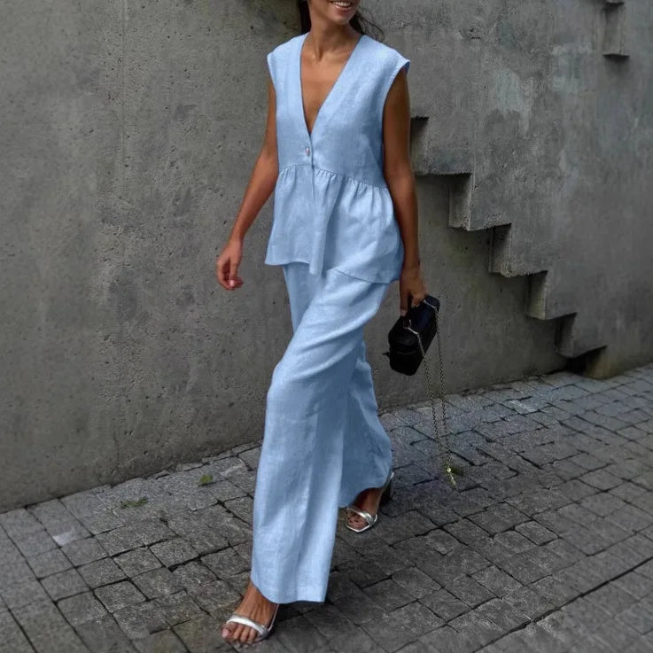 Classics Collection- Linen Cotton Vest Set