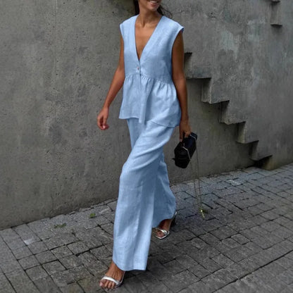 Classics Collection- Linen Cotton Vest Set