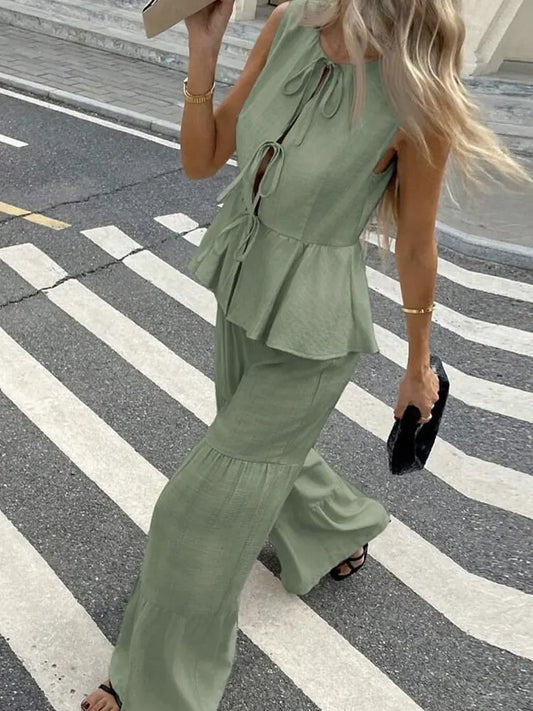 Classics Collection- Lace Up Tank Pants Set