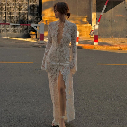 Vintage Lace Collection- Patchwork Slit Dress