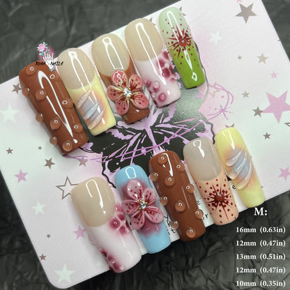 Strawberry Matcha Press-On Nails