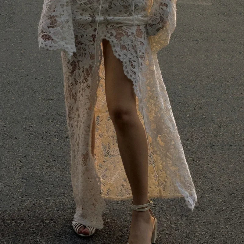 Vintage Lace Collection- Patchwork Slit Dress