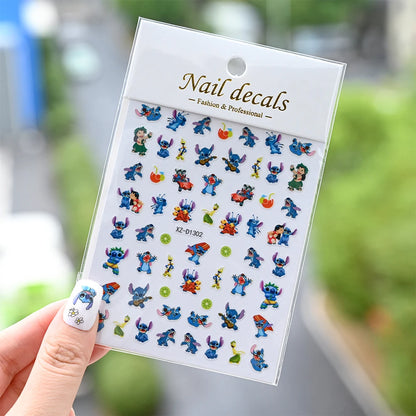 3D Cartoon Hello Kitty Nail Art Stickers – Laser Decals for Perfect Manicures