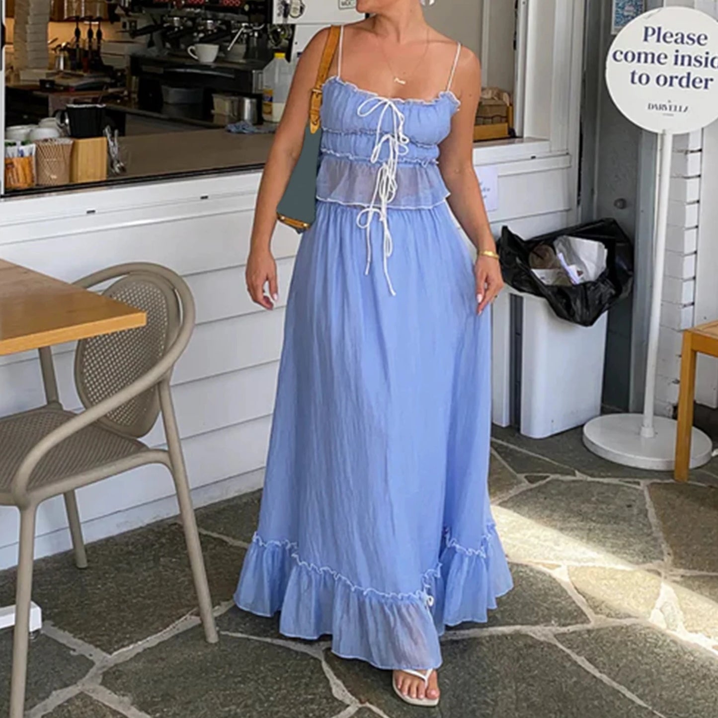 Boho Y2K Collection - Patchwork Tie Up Cami 2- Piece