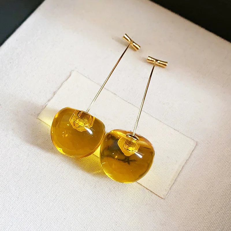 🍒 Sweet Red Cherry Drop Earrings – Fruity, Flirty, Fun