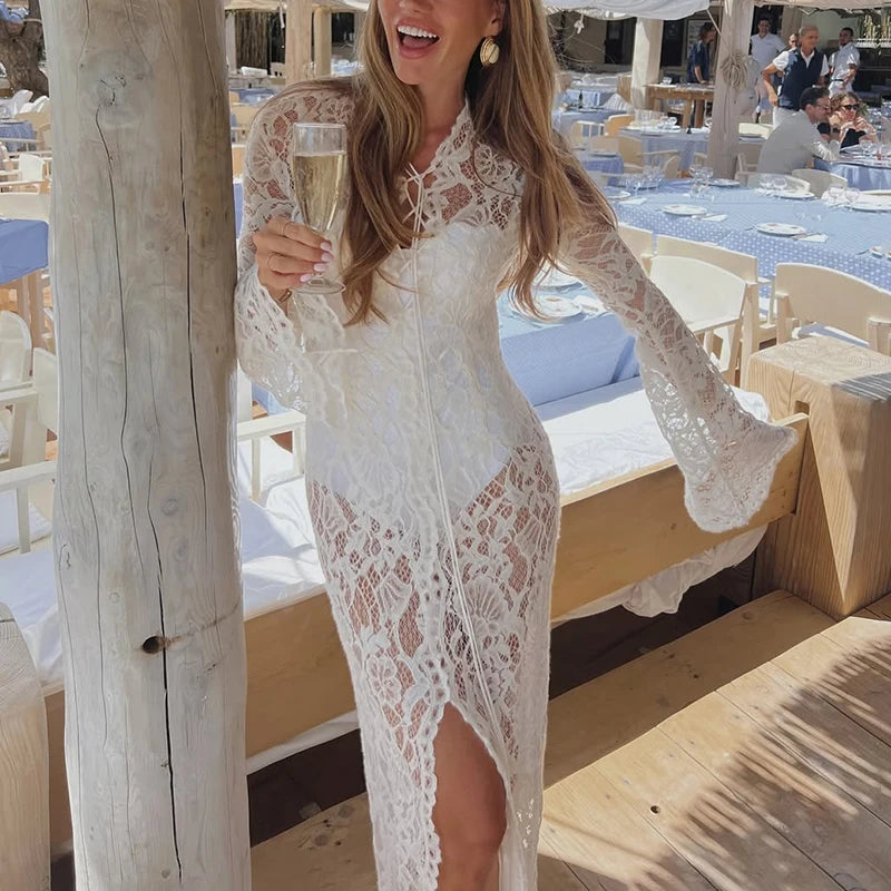 Vintage Lace Collection- Patchwork Slit Dress