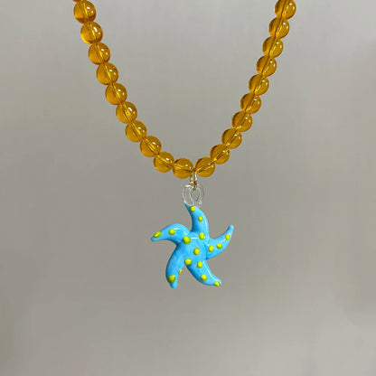 Glazed Fish Pendant Necklace