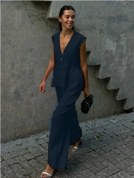 Classics Collection- Linen Cotton Vest Set