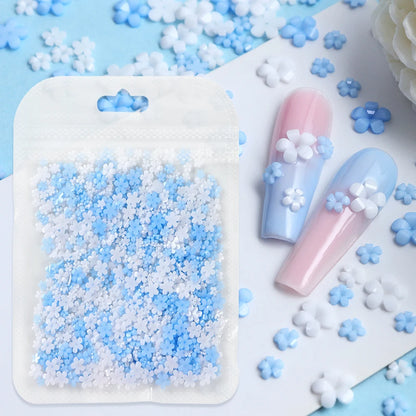 400pcs Acrylic Flower Nail Art Decorations – 3D Resin Flower Charms for DIY Manicures