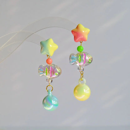Goldfish Drop Earrings – Asymmetrical Resin Koi Design