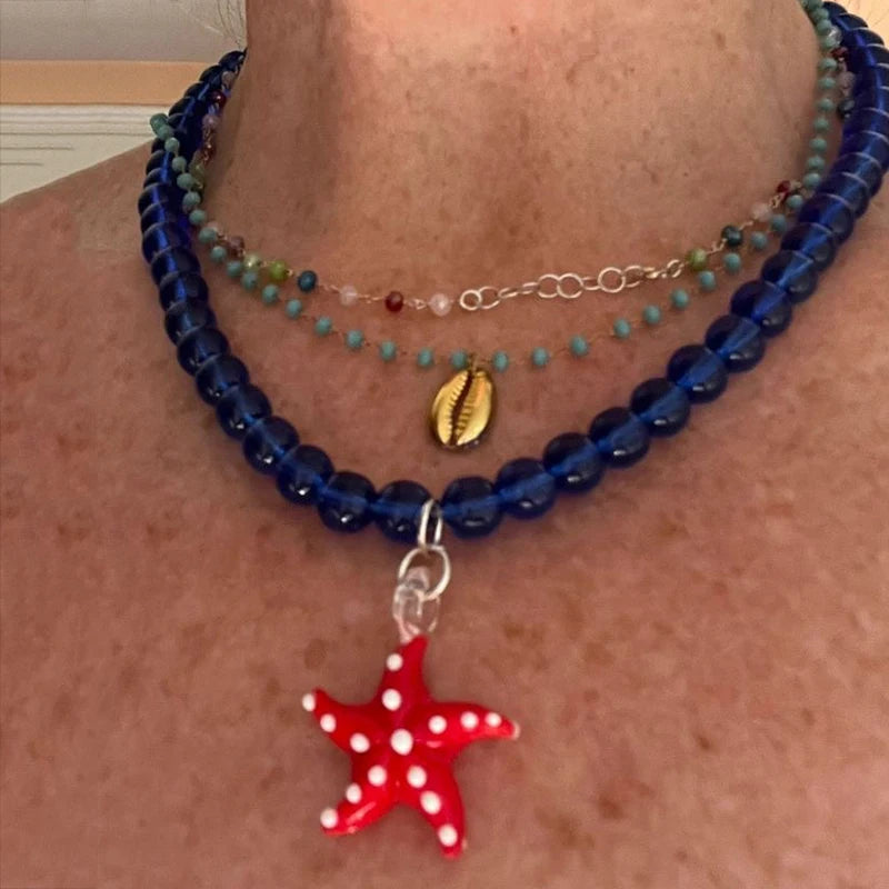 Glazed Fish Pendant Necklace