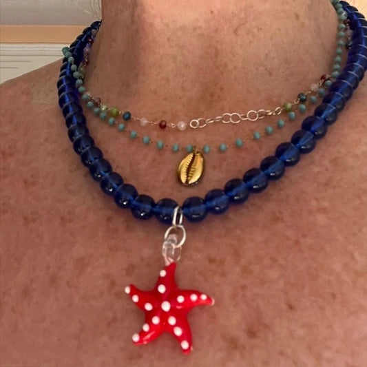 Glazed Fish Pendant Necklace