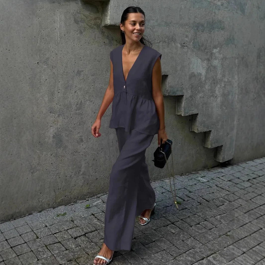 Classics Collection- Linen Cotton Vest Set