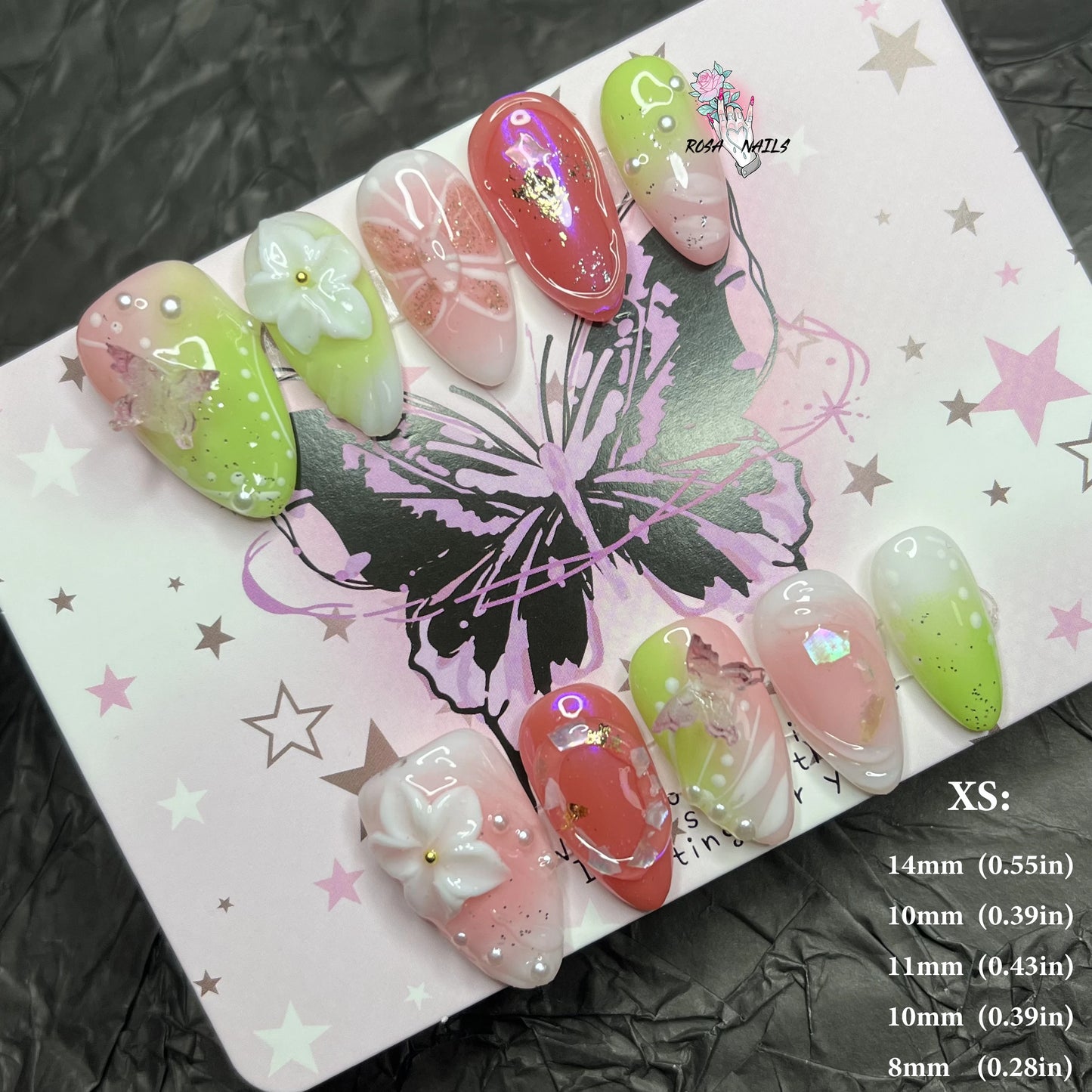 Strawberry Matcha Press-On Nails