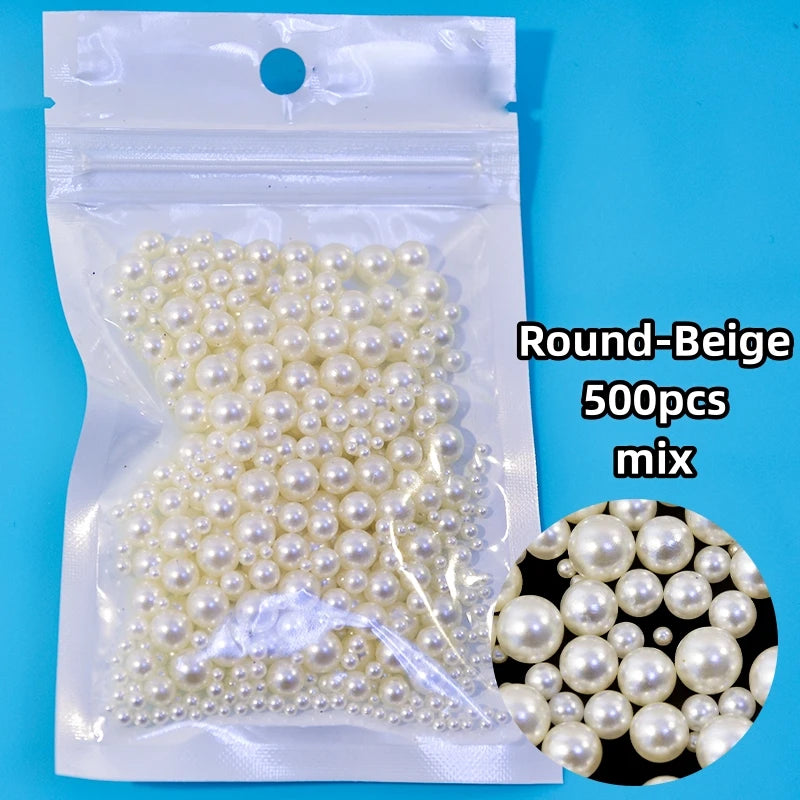 12-Grid Pearl Nail Rhinestones Kit