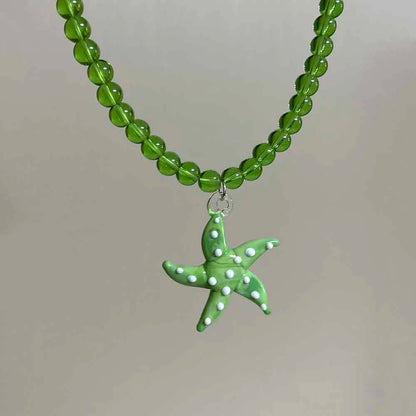 Glazed Fish Pendant Necklace