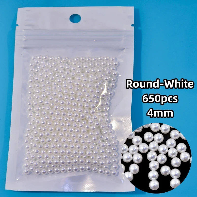 12-Grid Pearl Nail Rhinestones Kit