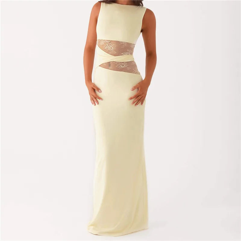 Vintage Lace Collection- Patchwork Classy Maxi Dress