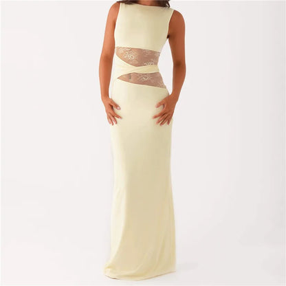 Vintage Lace Collection- Patchwork Classy Maxi Dress