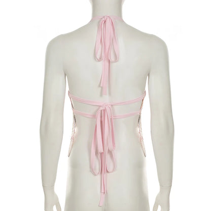 Vintage Lace Collection- Sequin Back Tie Top