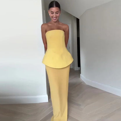 Classics Collection- A-Line Floor-Length Dress – Elegant Spliced Cotton-Linen Summer Dress for Women