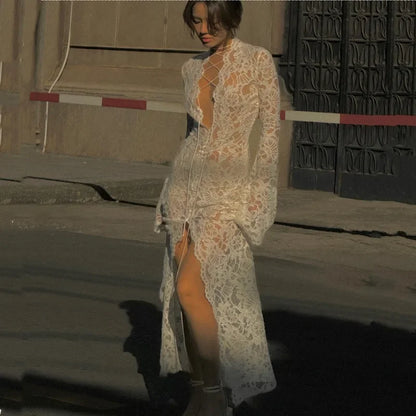 Vintage Lace Collection- Patchwork Slit Dress